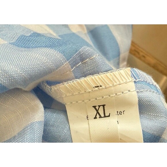 MISS SPARKLING fluter square neck mini ruffle blue gingham dress size Xl - Picture 4 of 12